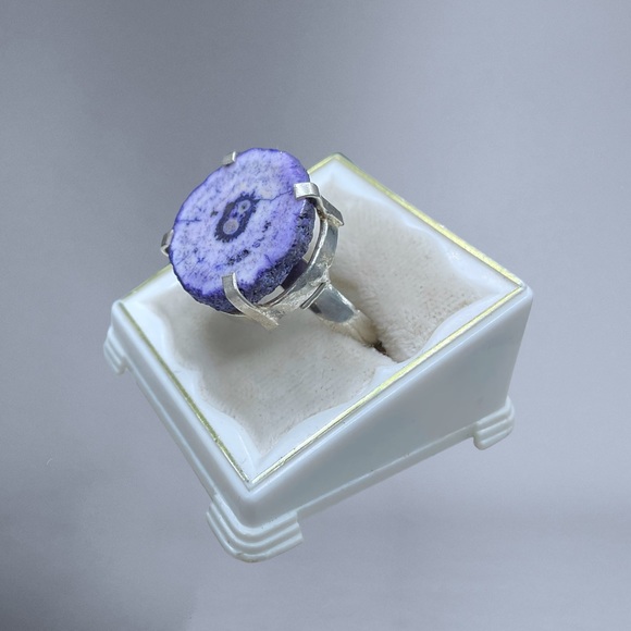 🌺Unique Artisan Sterling Geode Ring - Picture 7 of 12